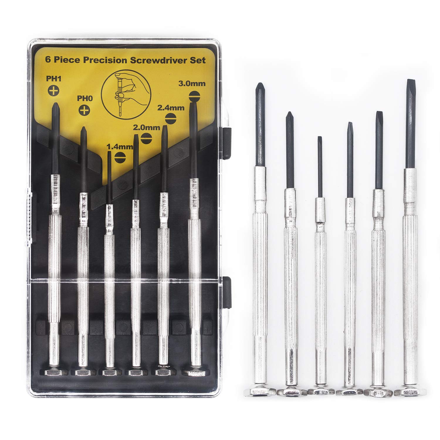 Kalim Black 6Pcs Mini Precision Screwdriver Set, Small Screwdriver Set For Electronics, Toys, Computer, Watch Repair(Black)