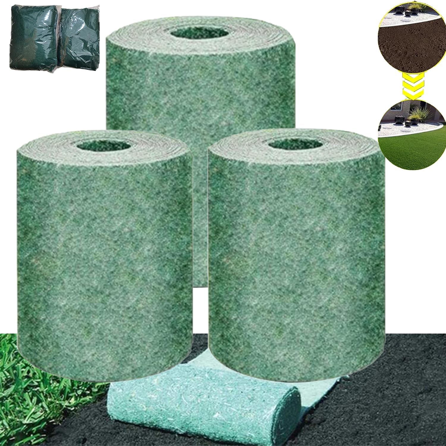 XAUKEU Biodegradable Grass Seed Mat,Grass Growing Mat