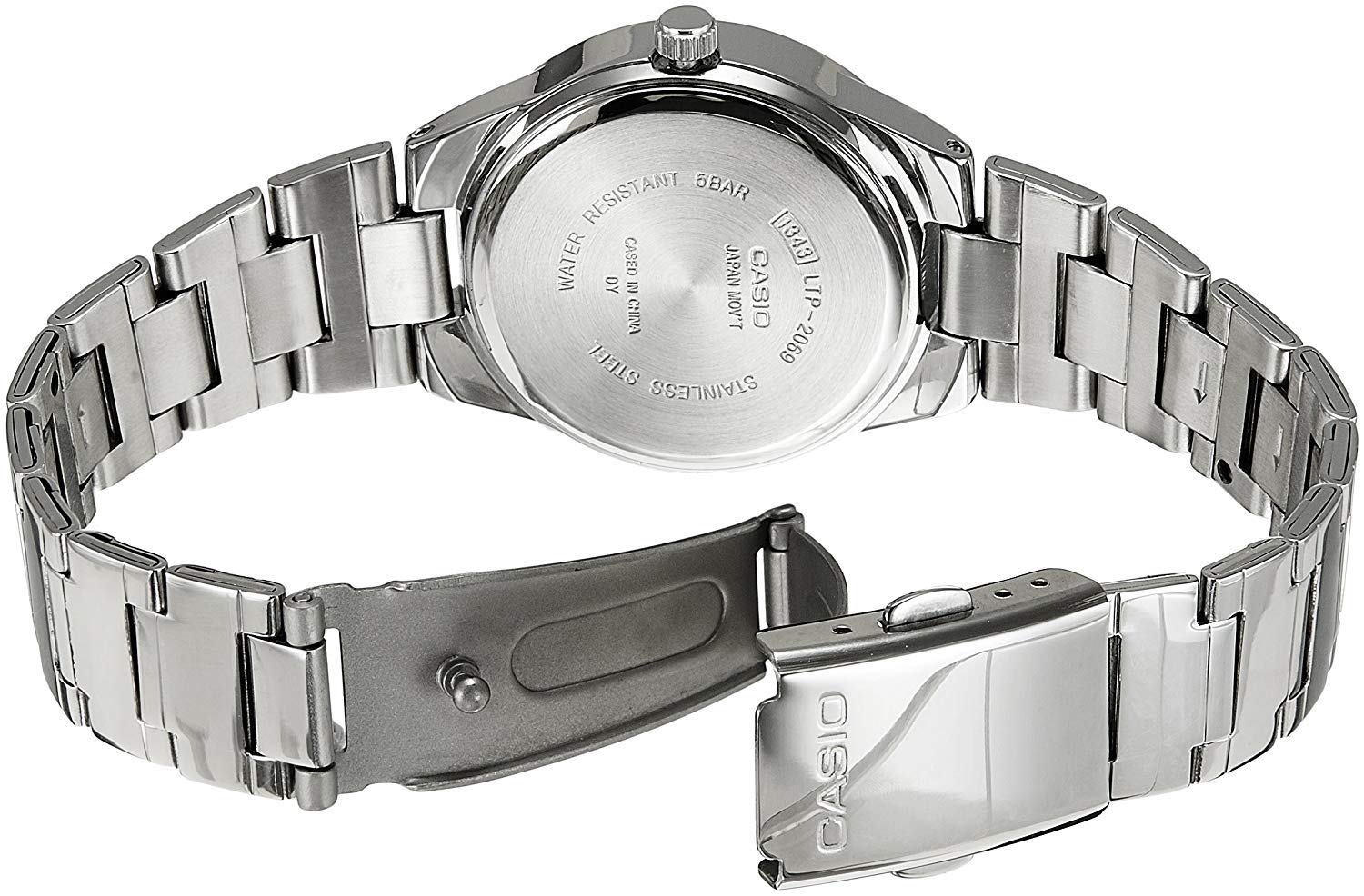 Casio Damen Analog Quarz mit Edelstahl Armbanduhr