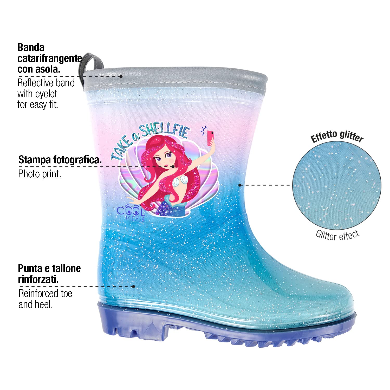 PERLETTI Bottines de Pluie Princesses Disney Enfant - Petites Bottes Imperméables Fille - Imprimé Cendrillon Raiponce Ariel - Semelle Antidérapante Rose et Cordon de Serrage