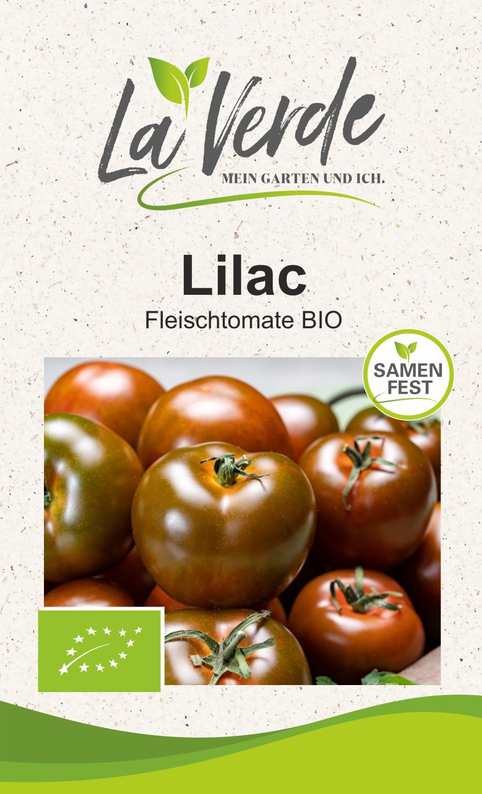 La Verde MEIN GARTEN UND ICH. Lilac BIO Tomatensamen für ca. 8–10 Pflanzen, aromatische Fleischtomate, Saatgut ohne Gentechnik