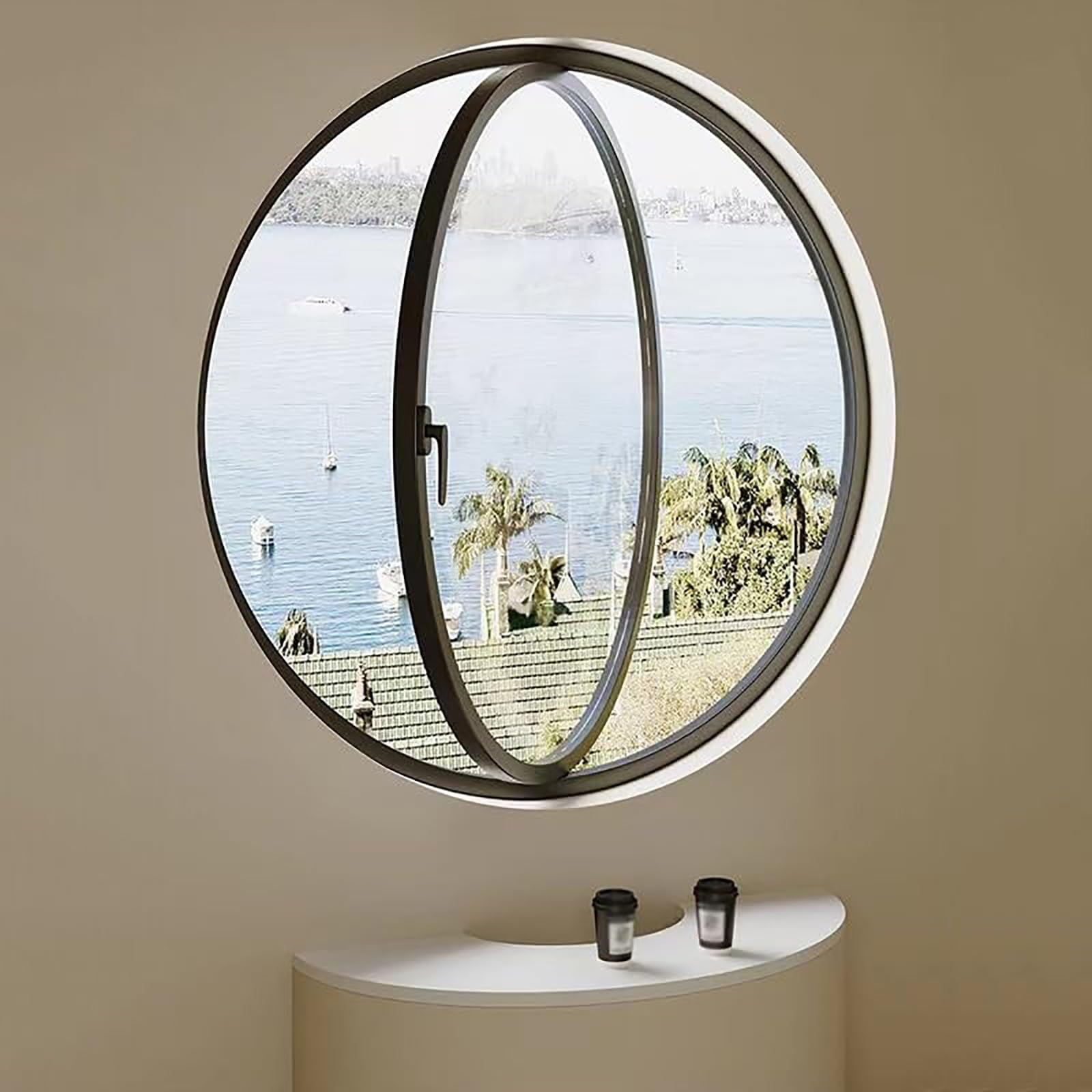 Ventanas correderas de diseño moderno giratorio y vidrio de seguridad