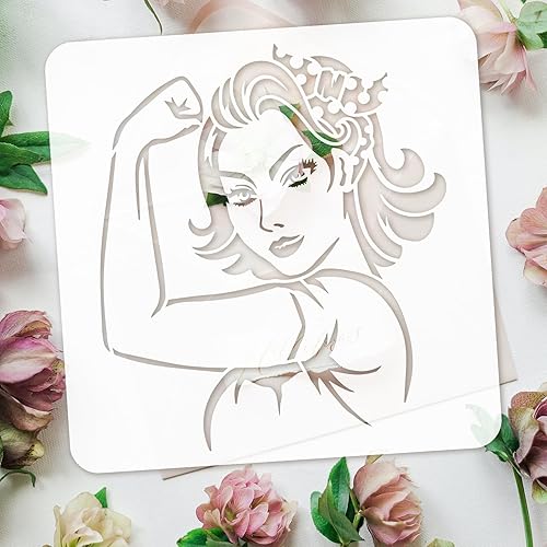 Miniatura 10 de FINGERINSPIRE Plantilla de patrón de manchas de 11.8 x 11.8 pulgadas, plantilla de pintura reutilizable con textura de pintura, plantilla de