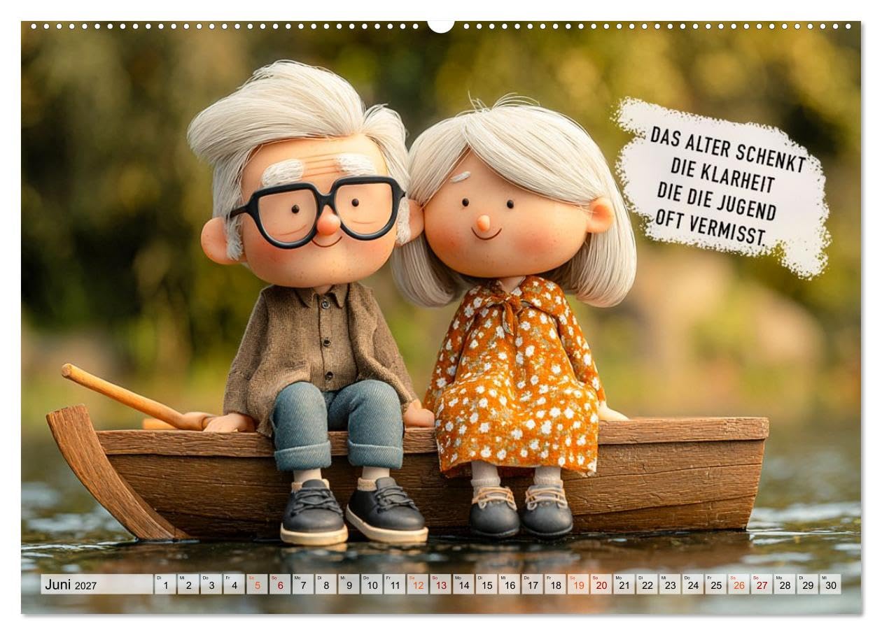 Oma und Opa - Sprüche über das Alter (Wandkalender 2027 DIN A2 quer), CALVENDO Monatskalender: Ein Kalender voller humorvoller Sprüche über das Älterwerden und das Leben. (CALVENDO Menschen)