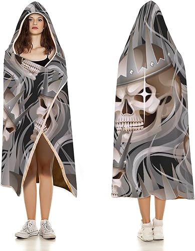 Miniatura 2 de Wearable Blanket Hooded Robe Cloak Soft Cozy Arctic Velvet For Women Men