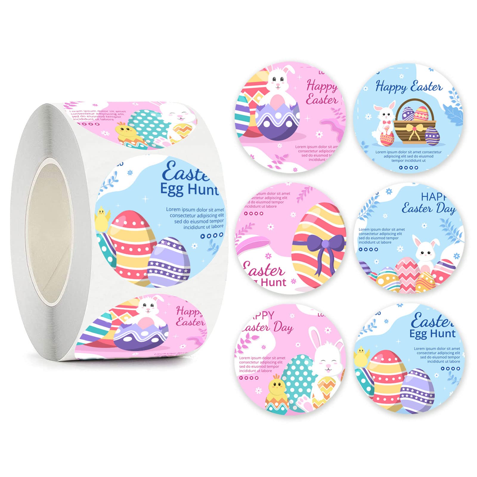 Kalttoy 500Pcs Happy Easter Decorations Seal Practical Ornament Present Labels Stickers Festival Sealing Envelope Gift Labels Sealing-tags Envelope Seal Stickers Happy Easter Gift Wrap Sticker Cute