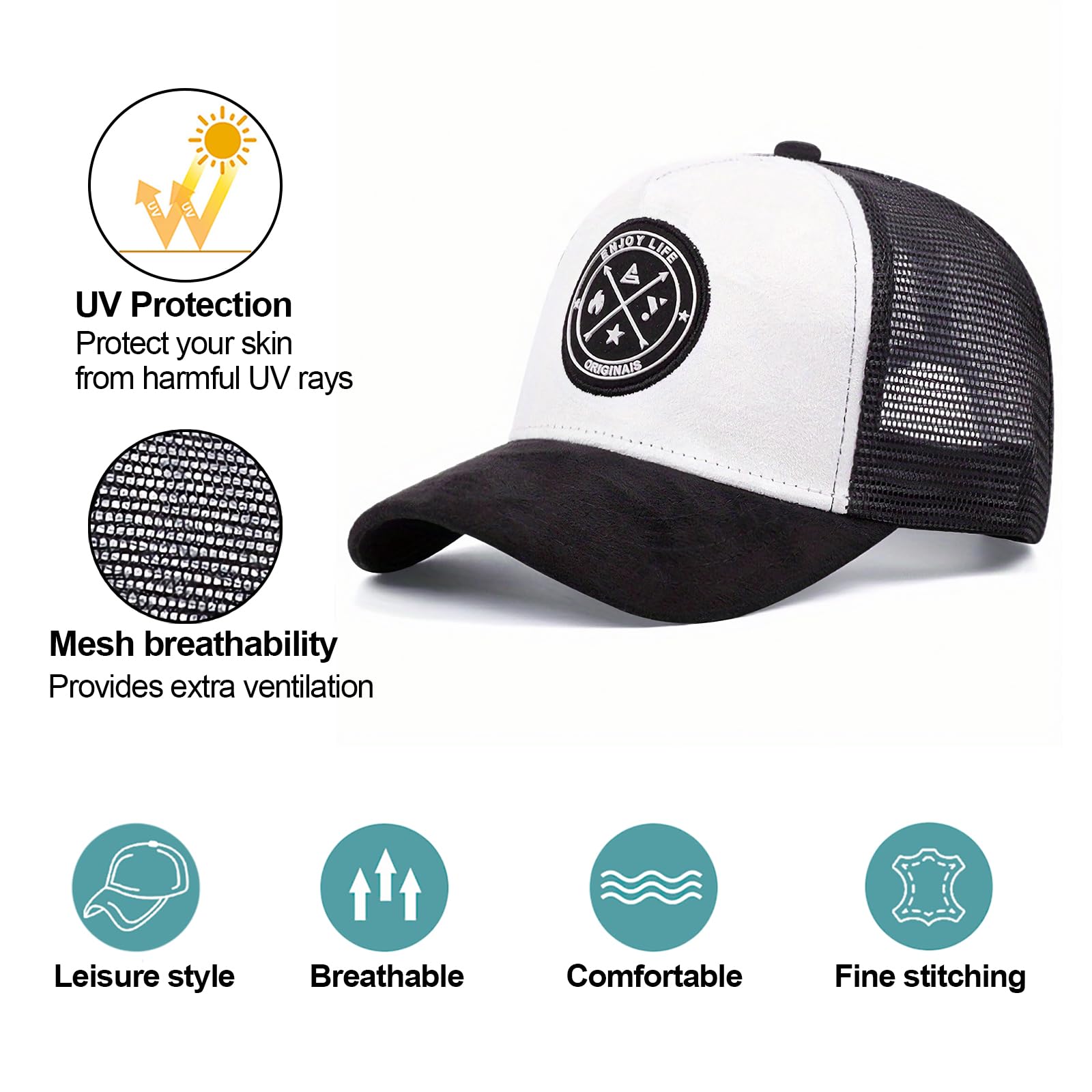 Tiakay Casquette de Baseball Trucker Unisexe Anti-UV - Ajustable avec Boucle en Metal, Maille Brodée pour Sport, Voyages et Outdoor d'Été | Streetwear Premium - 2