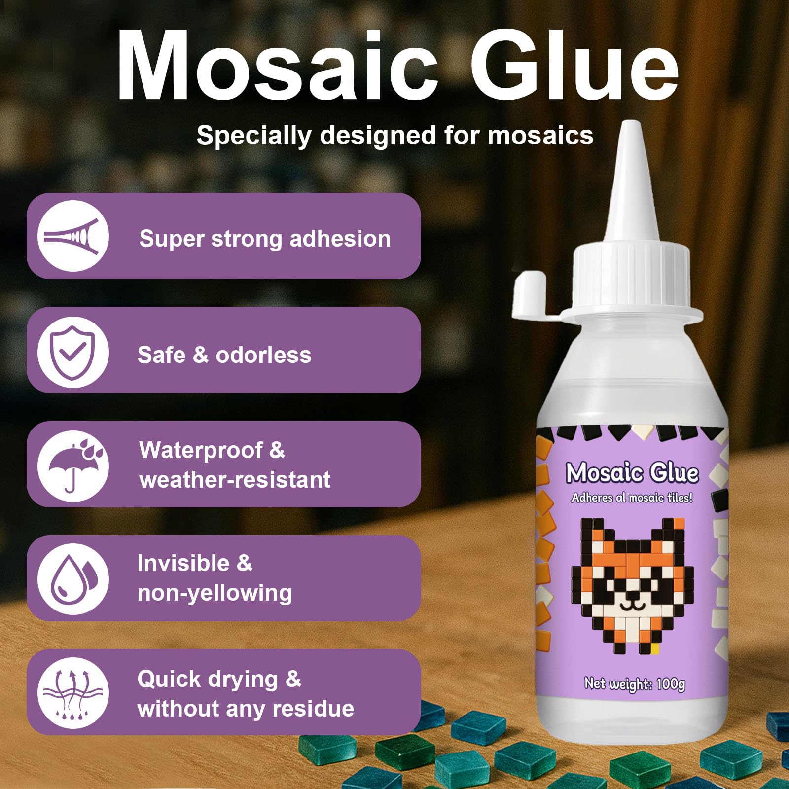 1DFAUL Mosaic Tile Glue - Strong Bond, Fast Dry -5 1DFAUL Mosaic Tile Glue - Strong Bond, Fast Dry -5