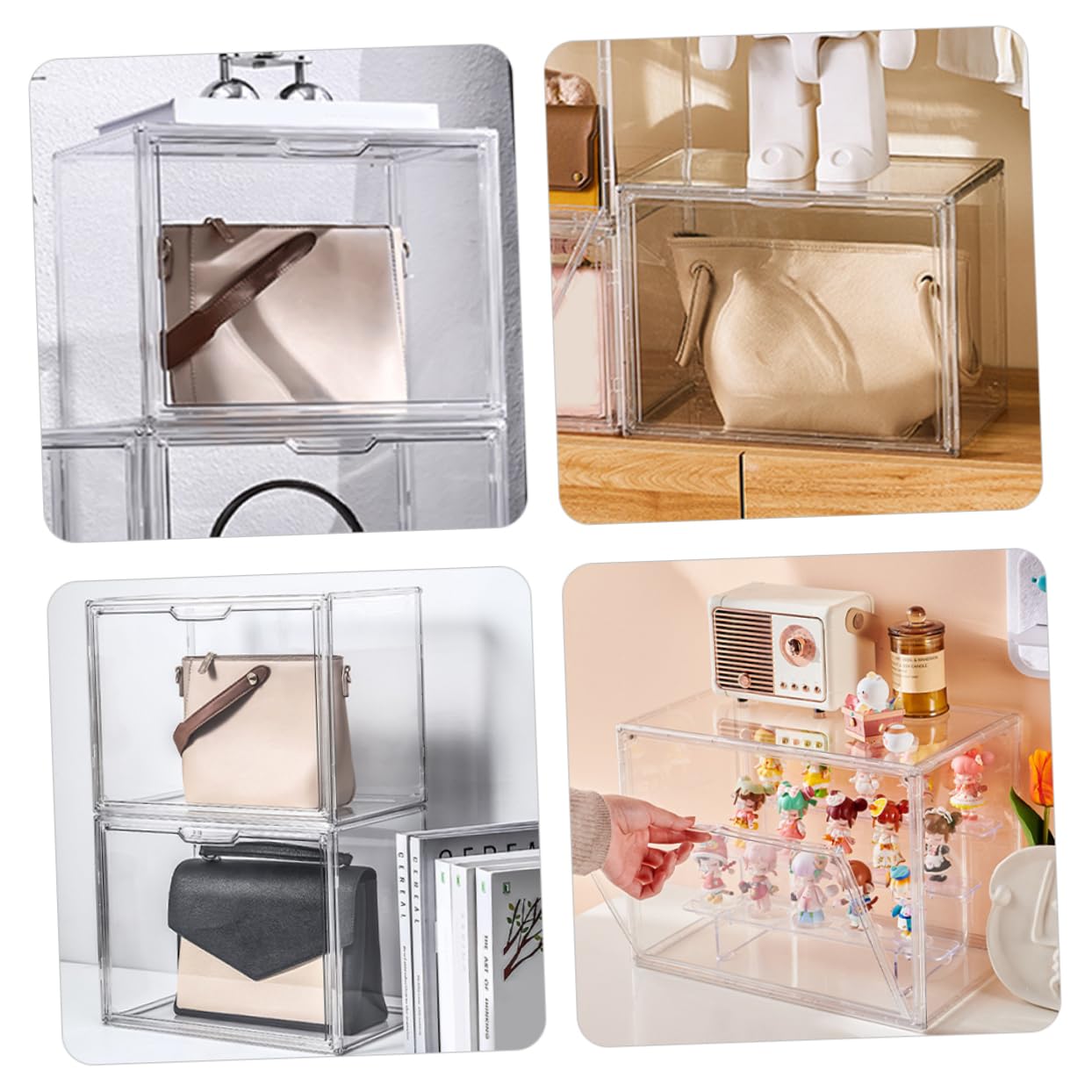STOBAZA Vitrina para Zapatos Grande Caja de Exhibición Transparente Plástico Resistente Tapa para y Colecciones de Figuras Almacenamiento Organizado Hogar