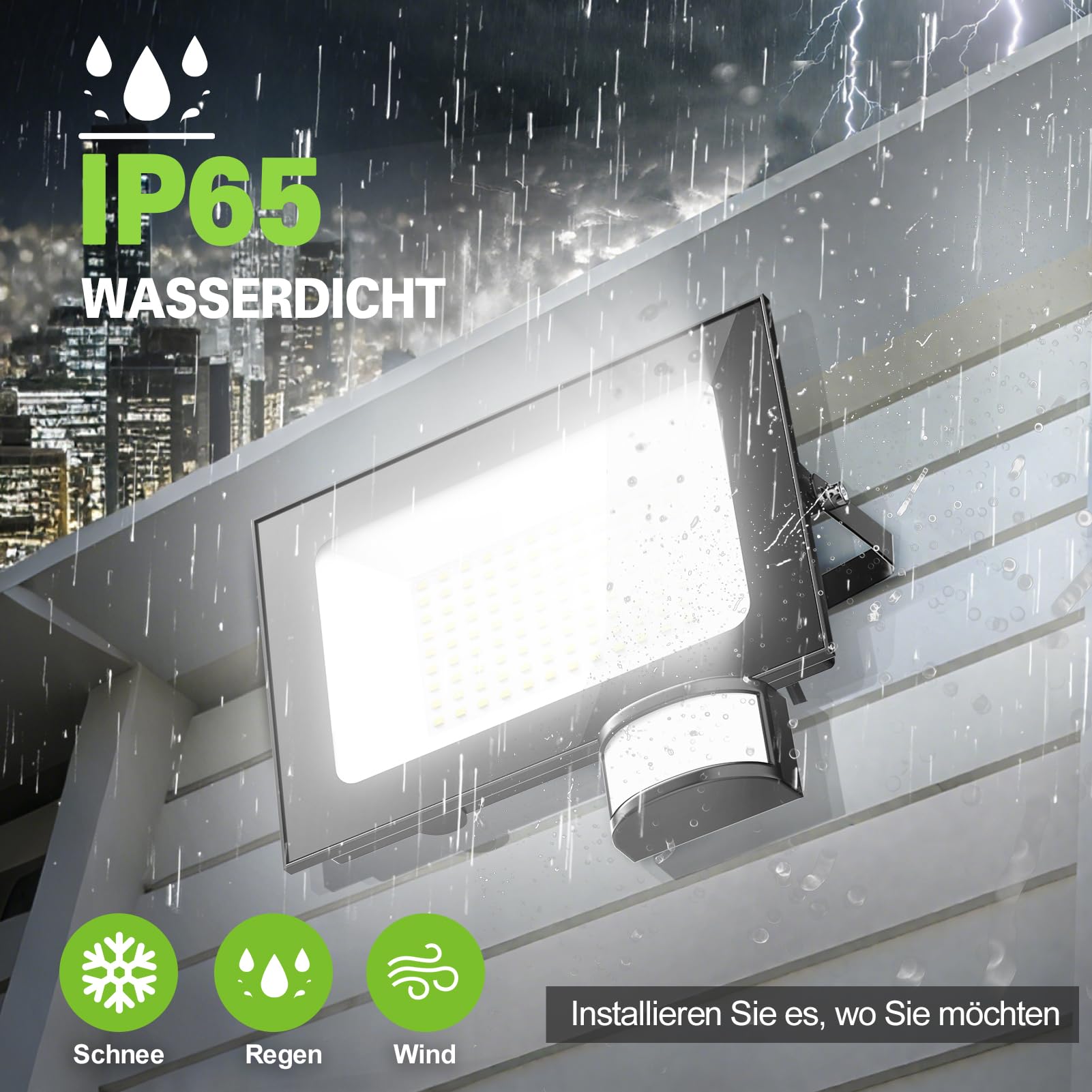 Sararoom LED Strahler mit Bewegungsmelder Außen, 150W 15000LM Led Fluter Flutlicht - 2er 6500K Scheinwerfer Fernbedienung, IP65 Wasserdicht Aussenstrahler Sicherheitsleuchte für Garten Garage Hof Wand