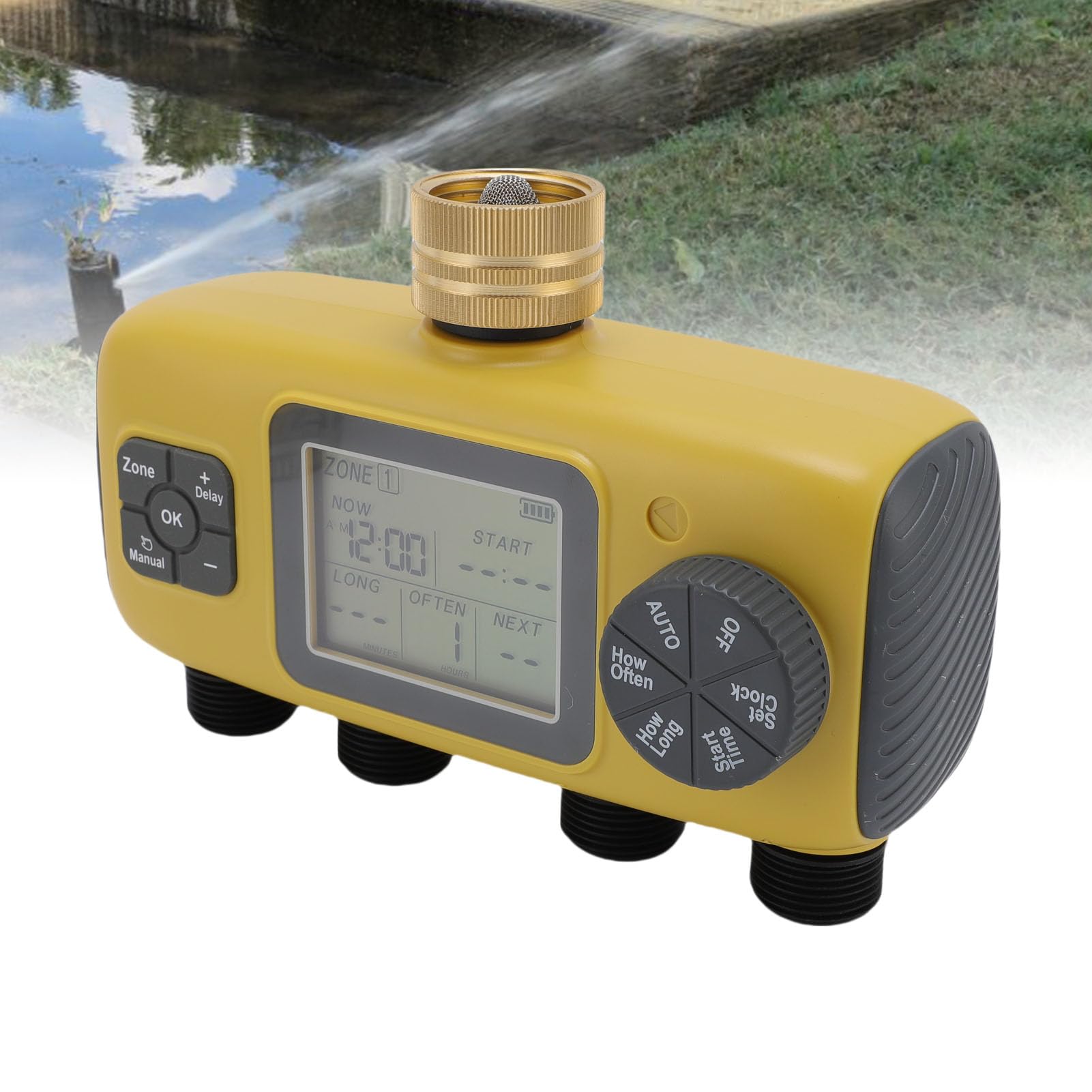 Pssopp Timer per Irrigazione Timer Automatico per Irrigazione con Display LCD Smart Timing IPX5 Impermeabile Adatto da 3 4 a 1 2 in Rubinetto per del Prato del Giardino