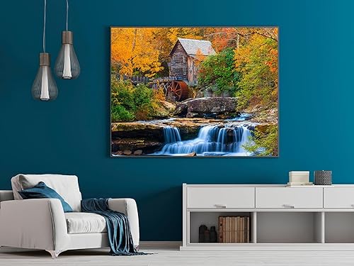 Miniatura 3 de 1000 piezas para molino de molienda de Glade Creek durante el otoño, rompecabezas de otoño para adultos de 1000 piezas en adelante, rompecabezas de