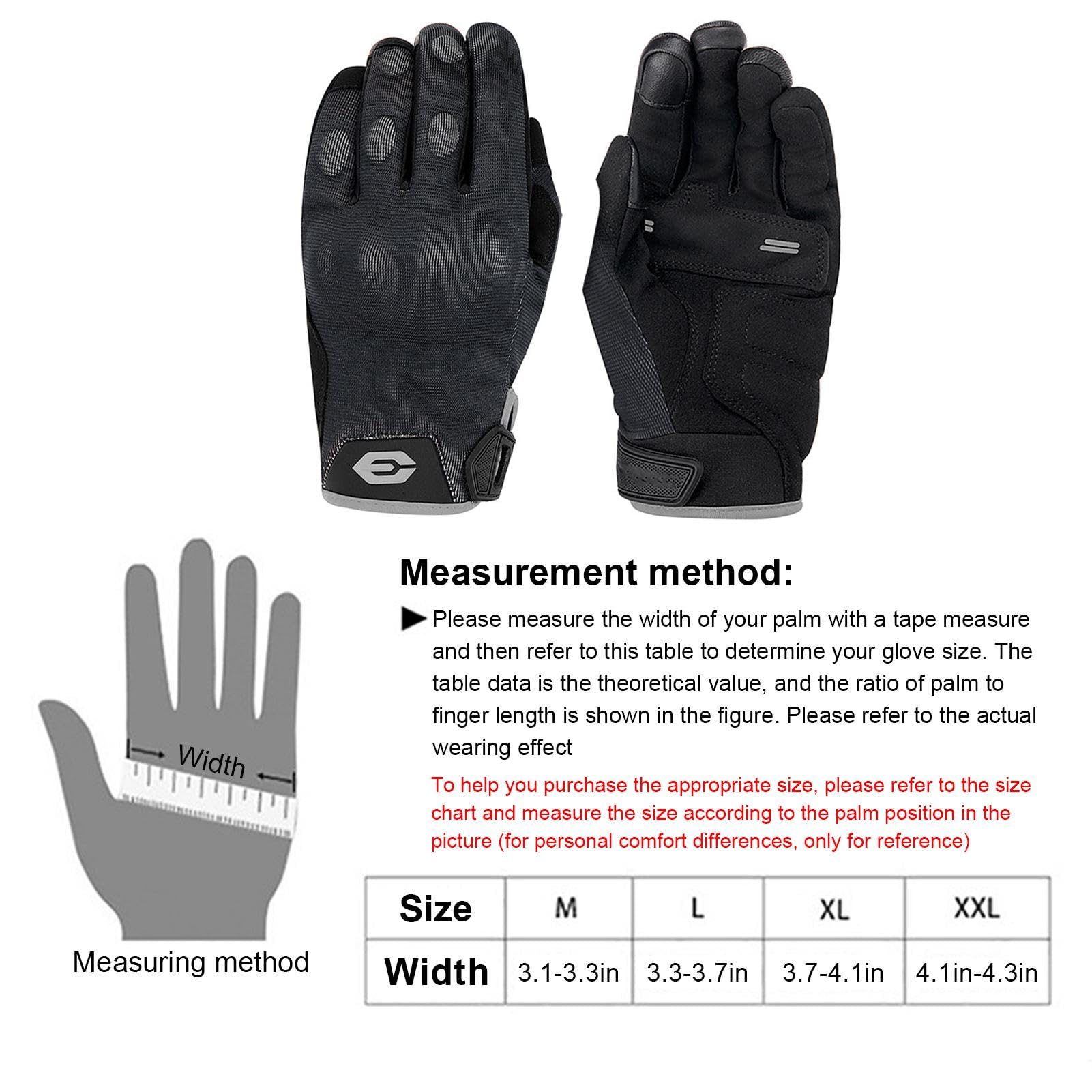 Generico Guanti da moto da uomo, guanti da moto touchscreen - Guanti da | moto - Guanti da motociclista per uomo Moto, Guanti da moto touchscreen antiscivolo, traspiranti per uomo Donna Motocross