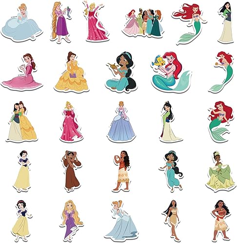 Miniatura 4 de Paquete de 200 calcomanías de Disney para niños, calcomanías de princesa, lindos personajes de dibujos animados, calcomanías de película,
