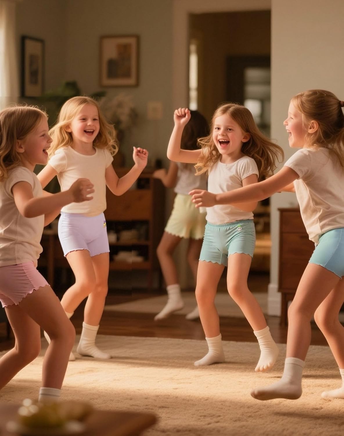 AMYNICE Girls Underwear, Soft Breathable Girl Panties with Lace Cuffs, Stylish Design Neutral Versatile Colors Girls Briefs - Image 3