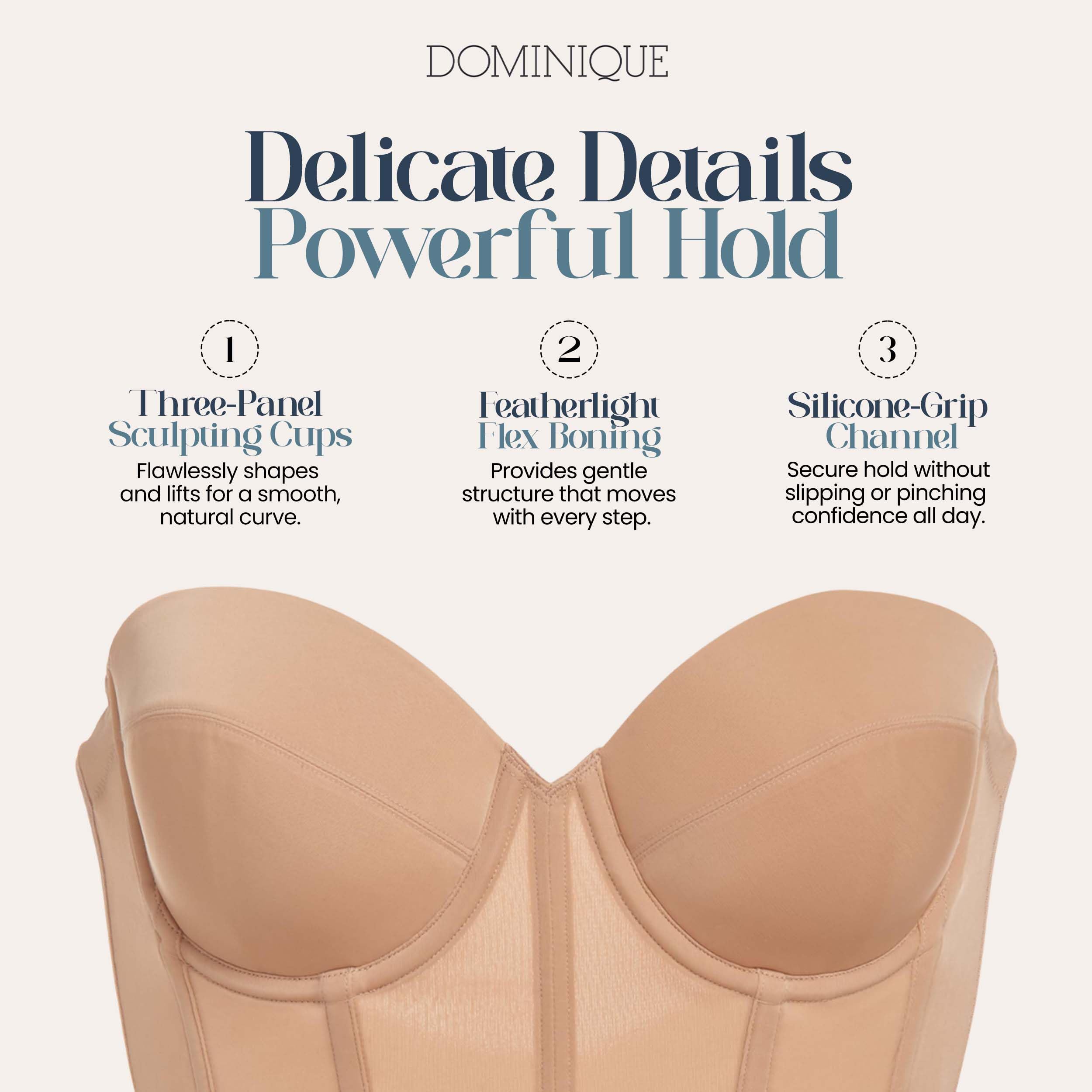 Dominique Brie Backless Strapless Bridal Bra #6380 – Ultra Low Back, Sweetheart - Picture 9 of 15