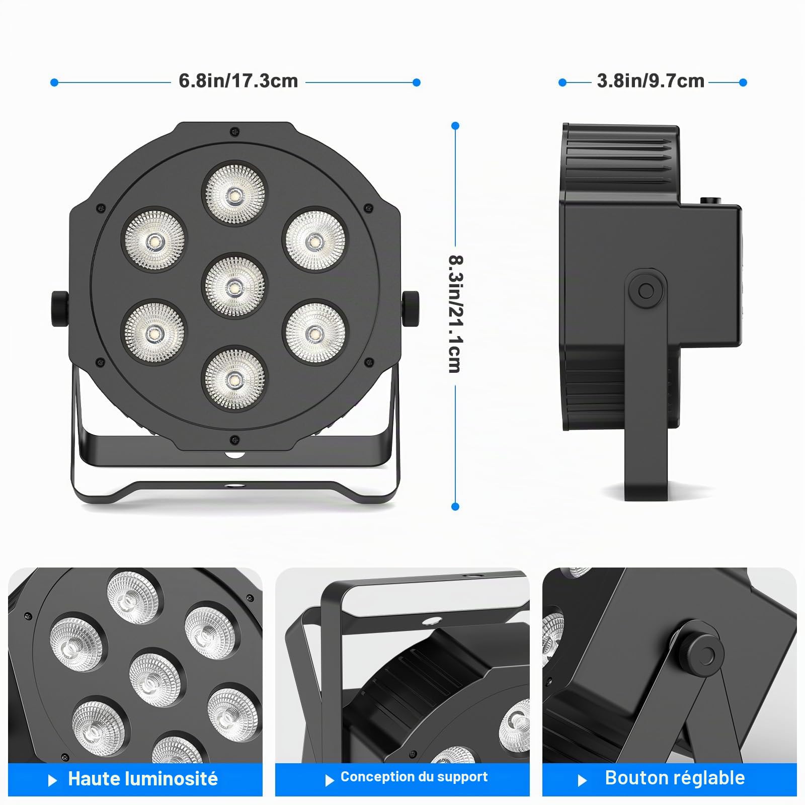 SEBRUANC RGBW Lampe de Scène avec Lumiere Sac, 4PCS 70W Par LED DMX Eclairage Scene avec Télécommande 8 Modes Jeux de Lumiere pour Soiree,DJ, Bar, Mariage, Noël, Halloween
