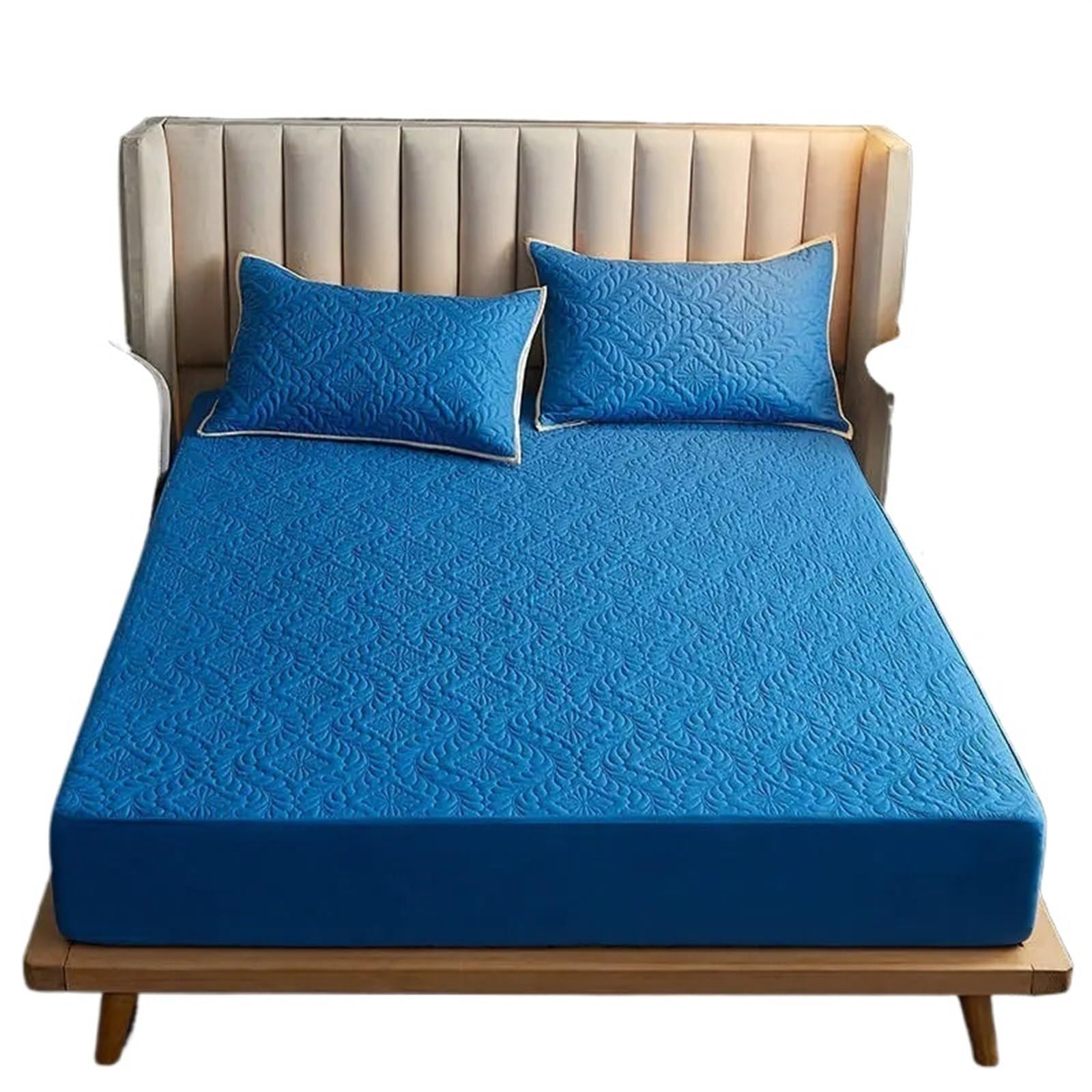 Cubrecolchón Impermeable Sábana Ajustable Acolchada Impermeable con sábanas de Color elásticas for colchón Queen King Size Cubre Colchon(Lanse,Twin 120x200x30cm)