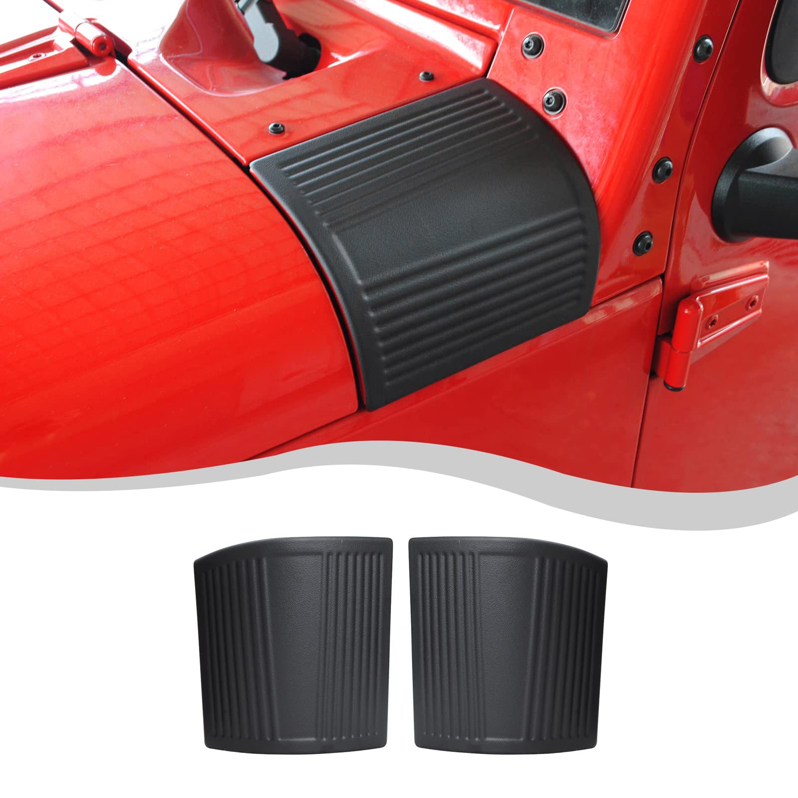 Hoolcar Cowl Body Armor Outer Cowling Cover for Jeep Wrangler JK JKU 2007-2017 Side Corner Guard Cover for Jeep Exterior Accessories, Black