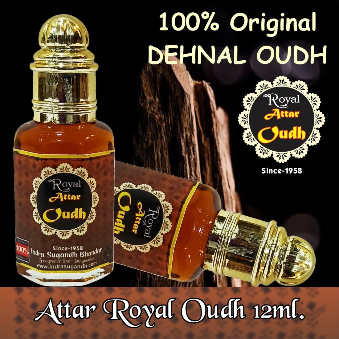 Indra Sugandh Bhandar Royal Oudh Original Oud Attar For Men