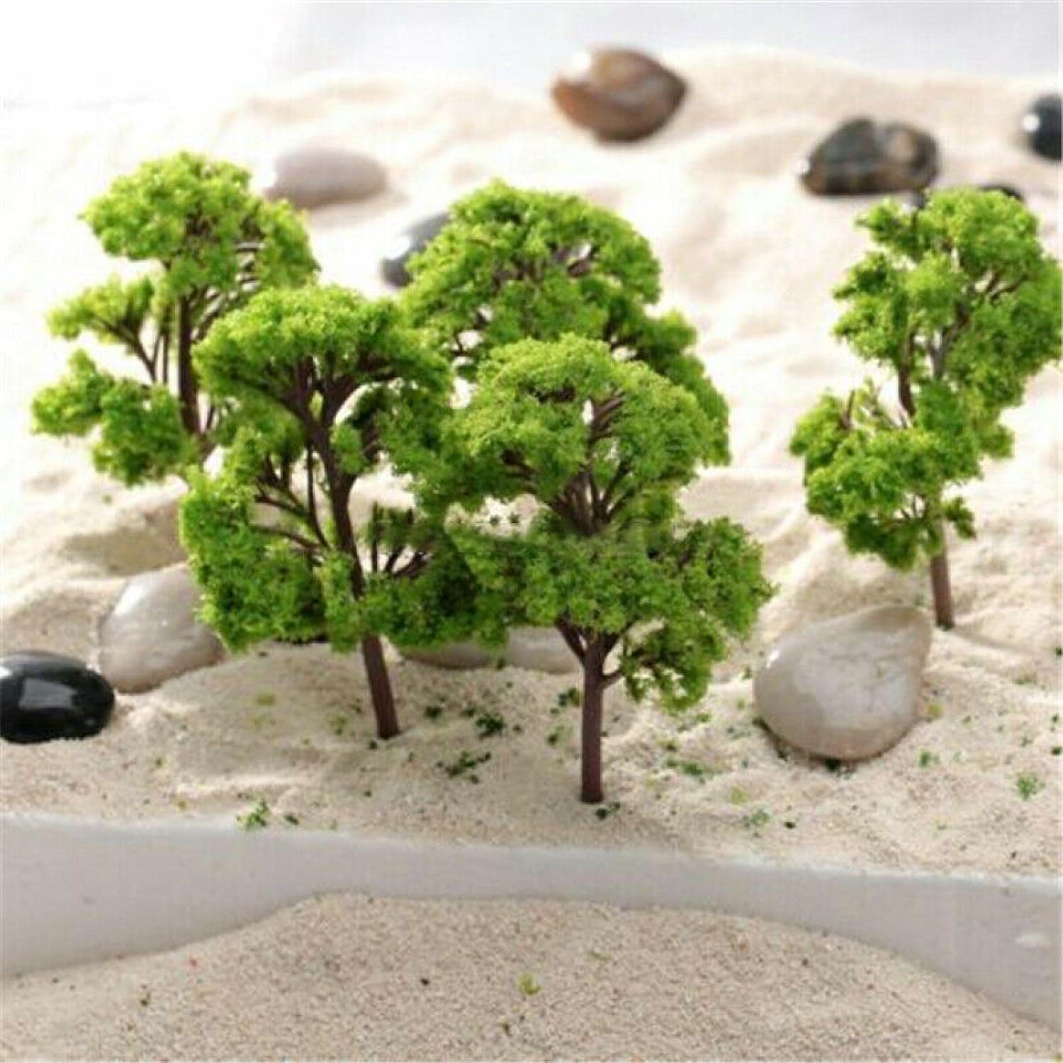 10Pcs Model Trees, Model Miniature Plastic Trees, Landscape