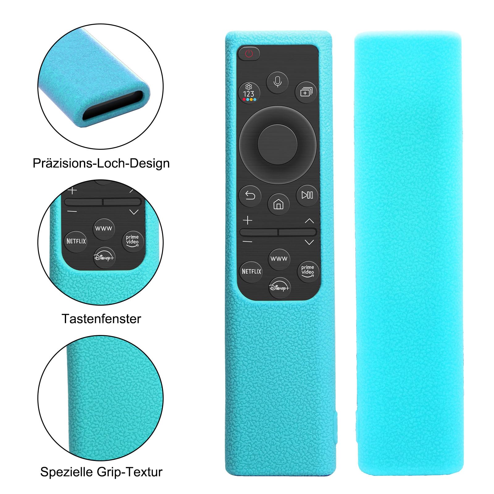 2er Set Silikon Schutzhülle für Samsung Fernbedienung BN59-01357/BN59-01385/BN59-01388A/01388H/01388L/BN59-01393C rutschfeste Fernbedienungshülle mit Nachtleuchtfunktion (Grün+Blau)