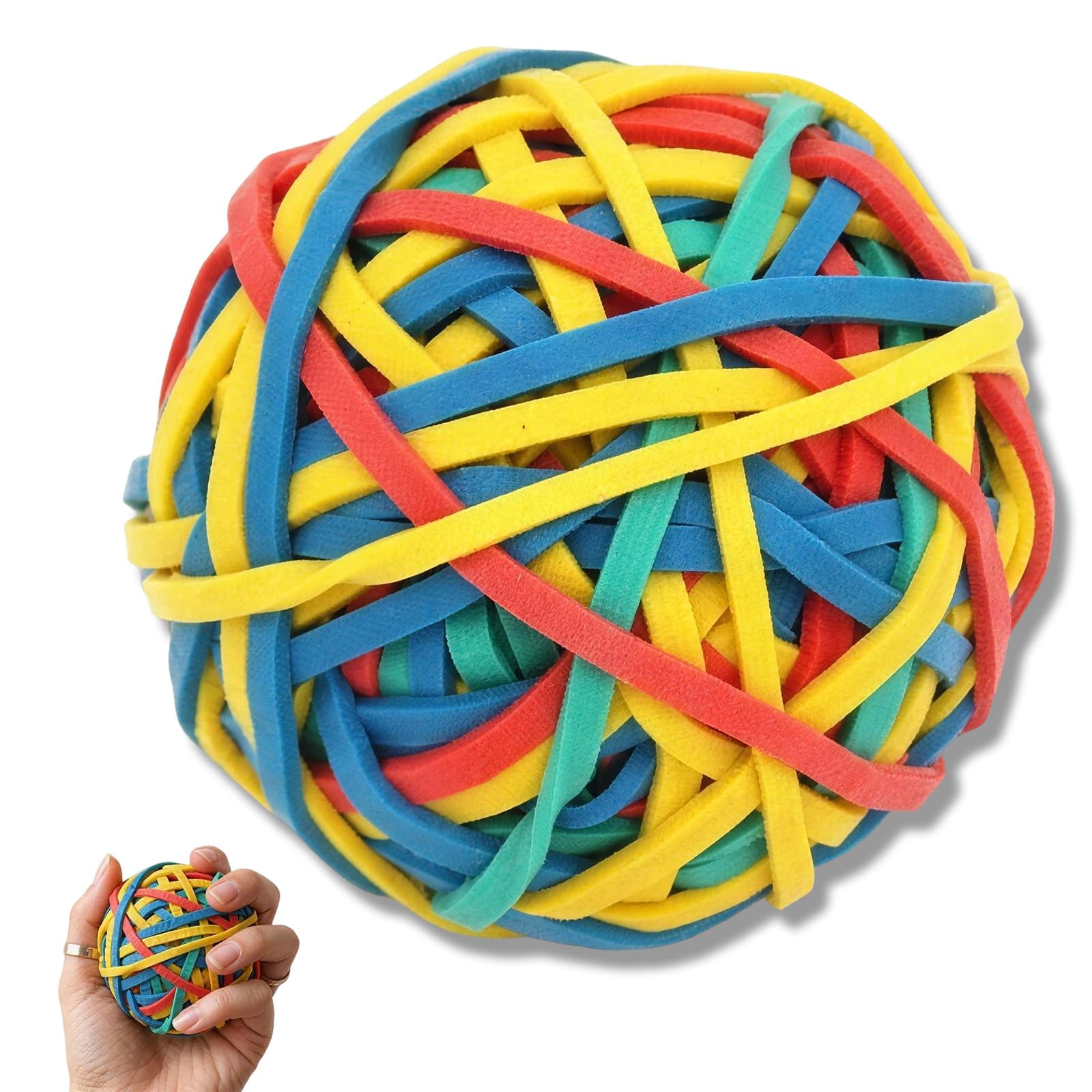 LABAOO Rubber Band Ball, Rubber Bands Heavy Duty, Elastic Rubber Bands Ball, Strong Elastic Ring Office Supplies Suitable for Offices and Homes