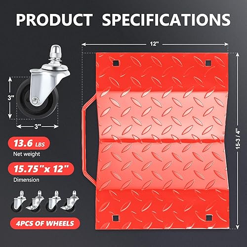 Miniatura 4 de DNA MOTORING TOOLS-00298 - Paquete de 4 ruedas de neumáticos para reparación de neumáticos de automóvil, herramientas deslizantes de reparación de