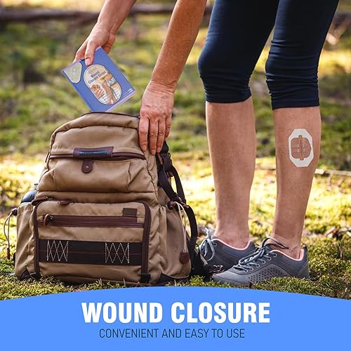 Miniatura 3 de AUSLKA Tiras de cierre de heridas Paquete de 4 Bandaids de mariposa Kit de cierre de laceración de puntada con cremallera para emergencias