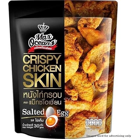 Crispy & Crunchy Fried Chicken Skin with Salted Egg Flavor