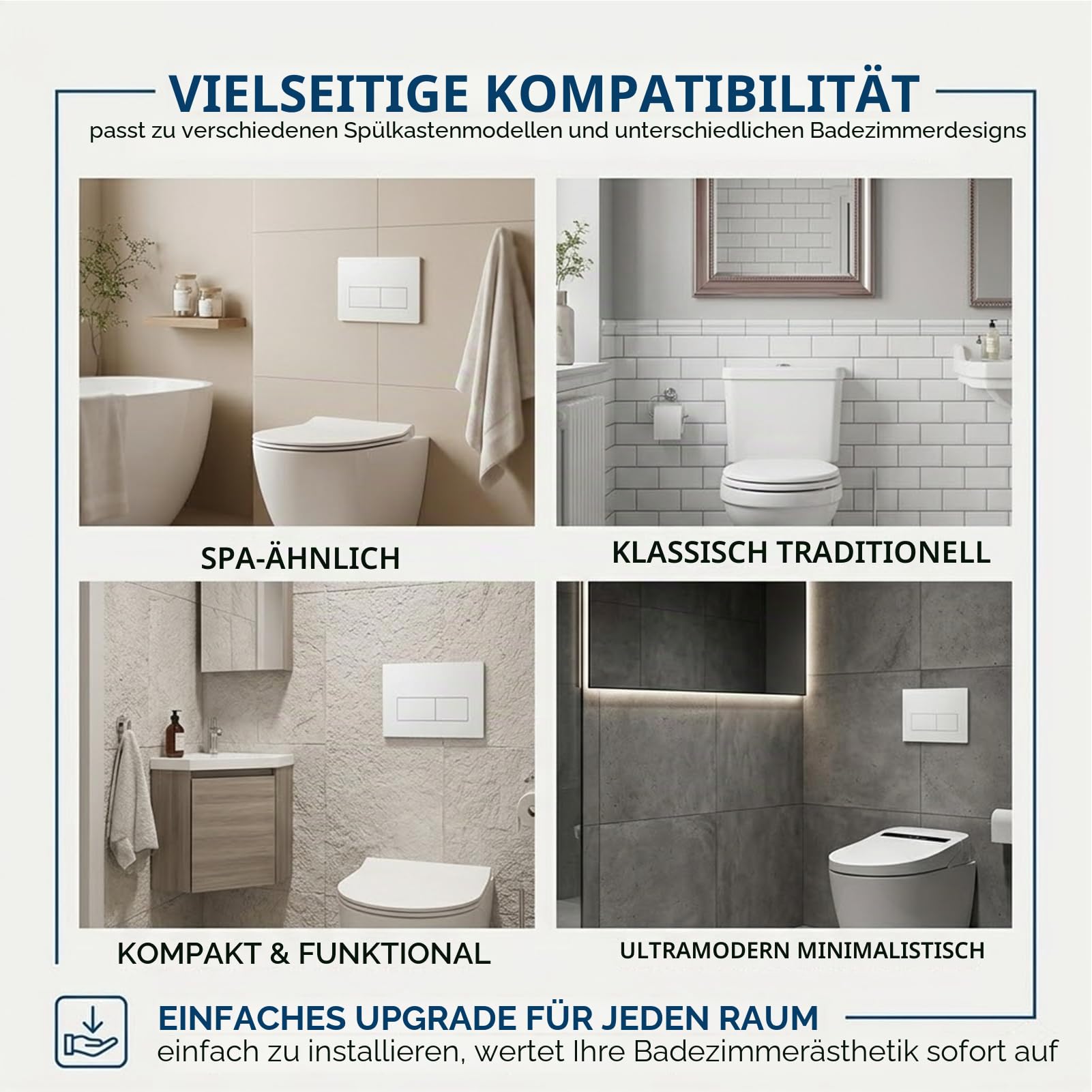 Wc Drückerplatte,Drückerplatte Wc,Betätigungsplatte Wc,2-Mengenspülung Ersatzplatt,Kompatibel Mit GEBERIT SIGMA01 UP300/320 Ersatzplatte 115.770.11.5,Mit Spülhebel-Set Und Einbaurahmen (Weiß)