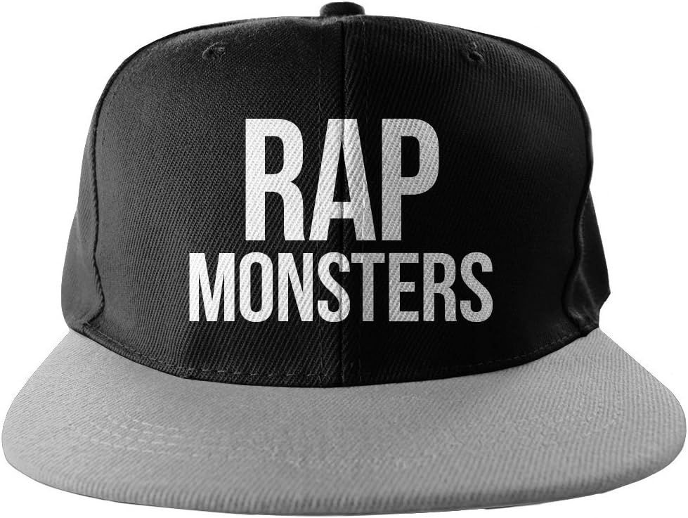 Rap Monsters Cool Swag Hip Hop Print Snapback Hat Cap Black Grey