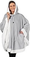 Vista 19 de PAVILIA Manta Vestible para Mujeres Adultas, Manta Poncho Capa de Vellón de Felpa Acogedora con Capucha, Chal Súper Suave, Manta Envolvente Ángel