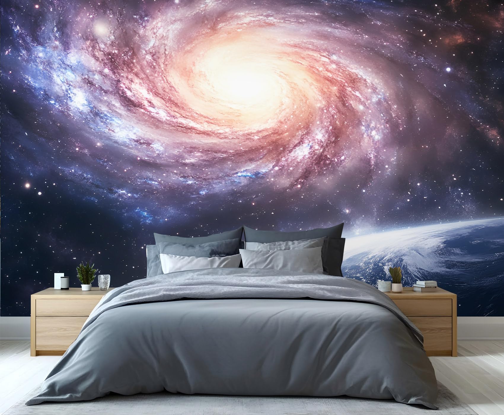 Milky Way Wandbilder, Sternenhimmel-Vortex-Wandbild, Universum-Tapete für Wohnzimmer, Schlafzimmer, TV-Hintergrund, Büro-Dekoration, 280 x 200 cm