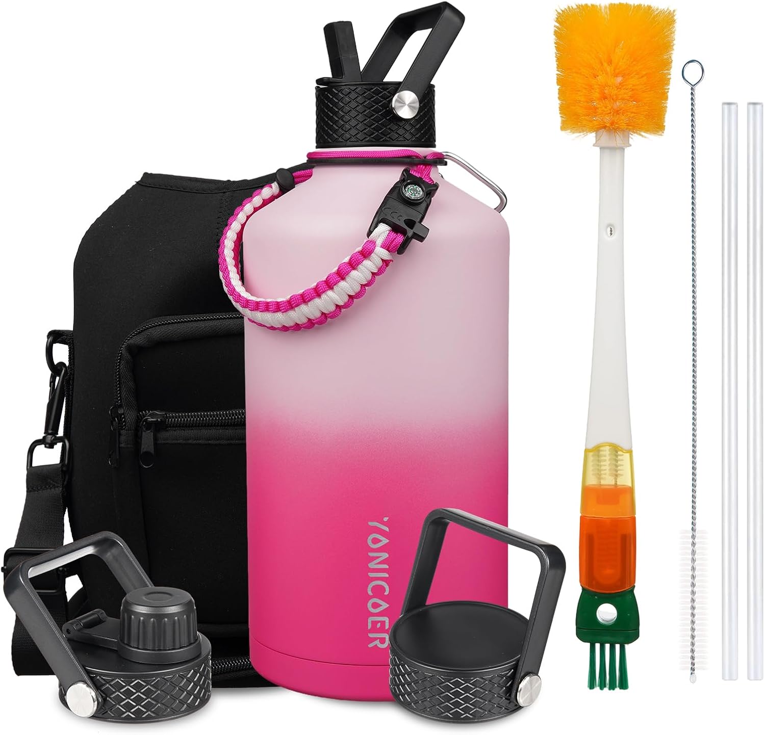 Insulated Water Bottle 128oz,Triple Wall Vacuum Stainless Steel(Dishwasher Safe),Le...