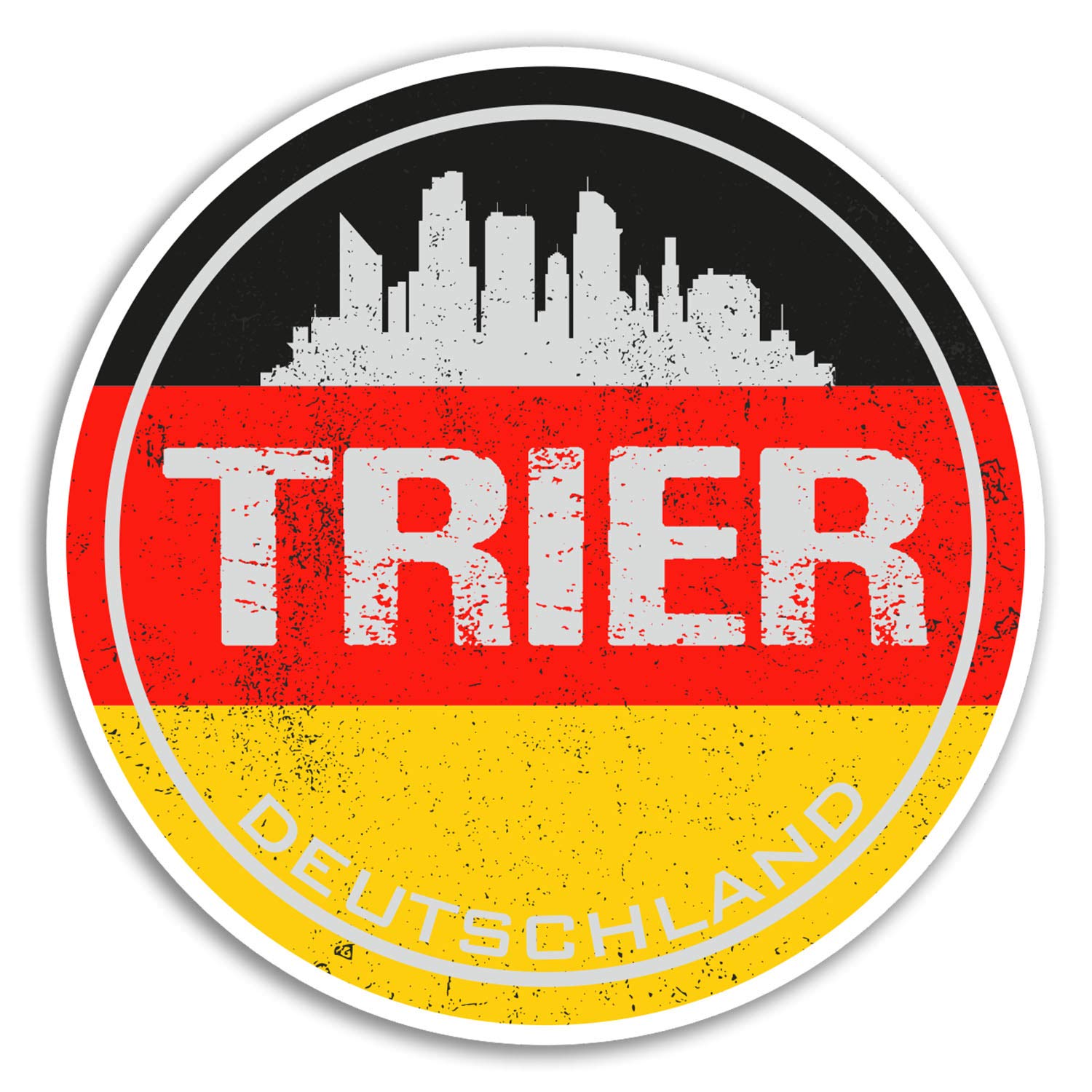2 x 10cm Trier Germany Vinyl Stickers - Flag Fun Sticker Laptop Luggage #20091 (10cm Wide)