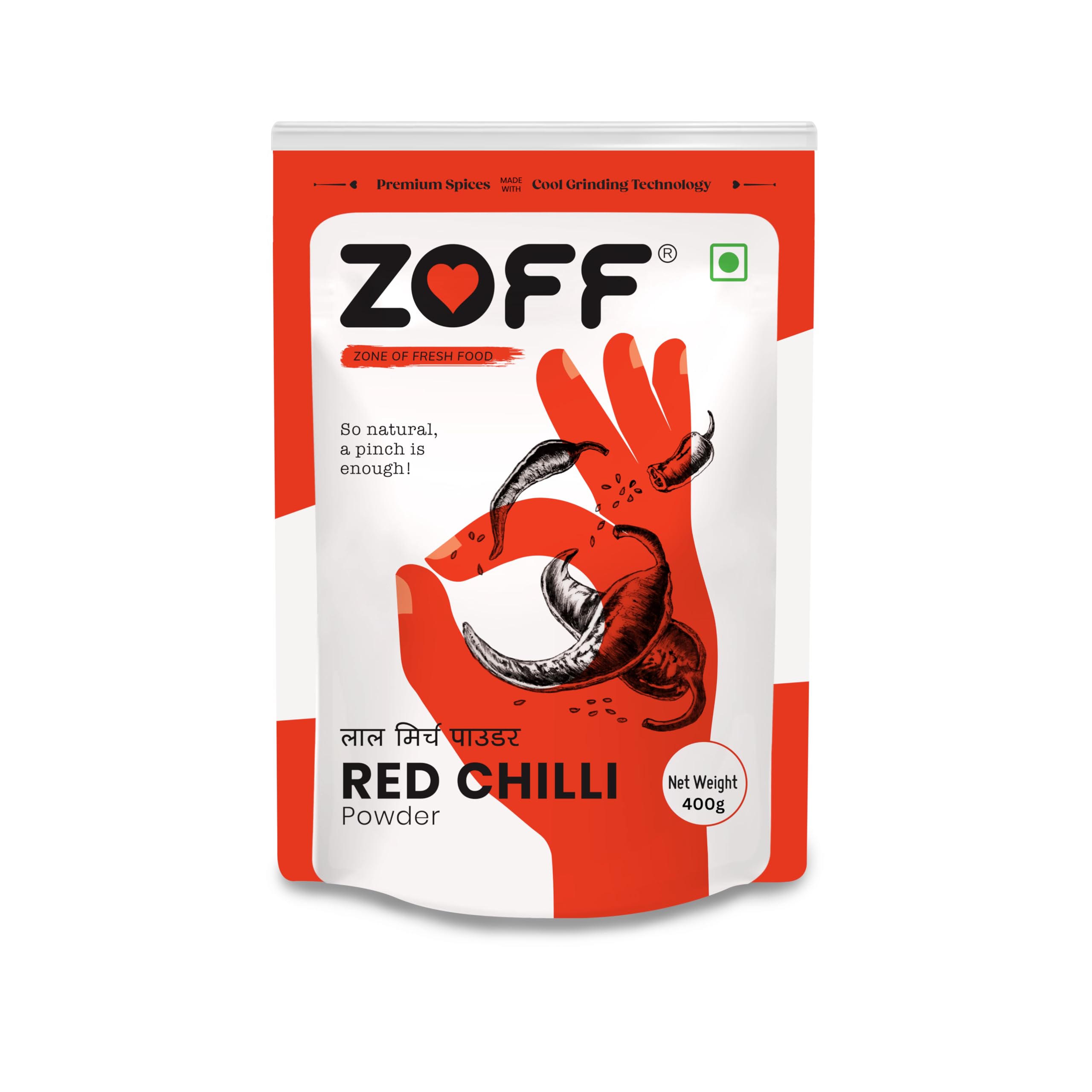 Zoff Red Chilli Powder 400g | Premium Zip Lock Pouch | Net weight 400g (B0D66Q9QKJ) Amazon Price History, Amazon Price Tracker