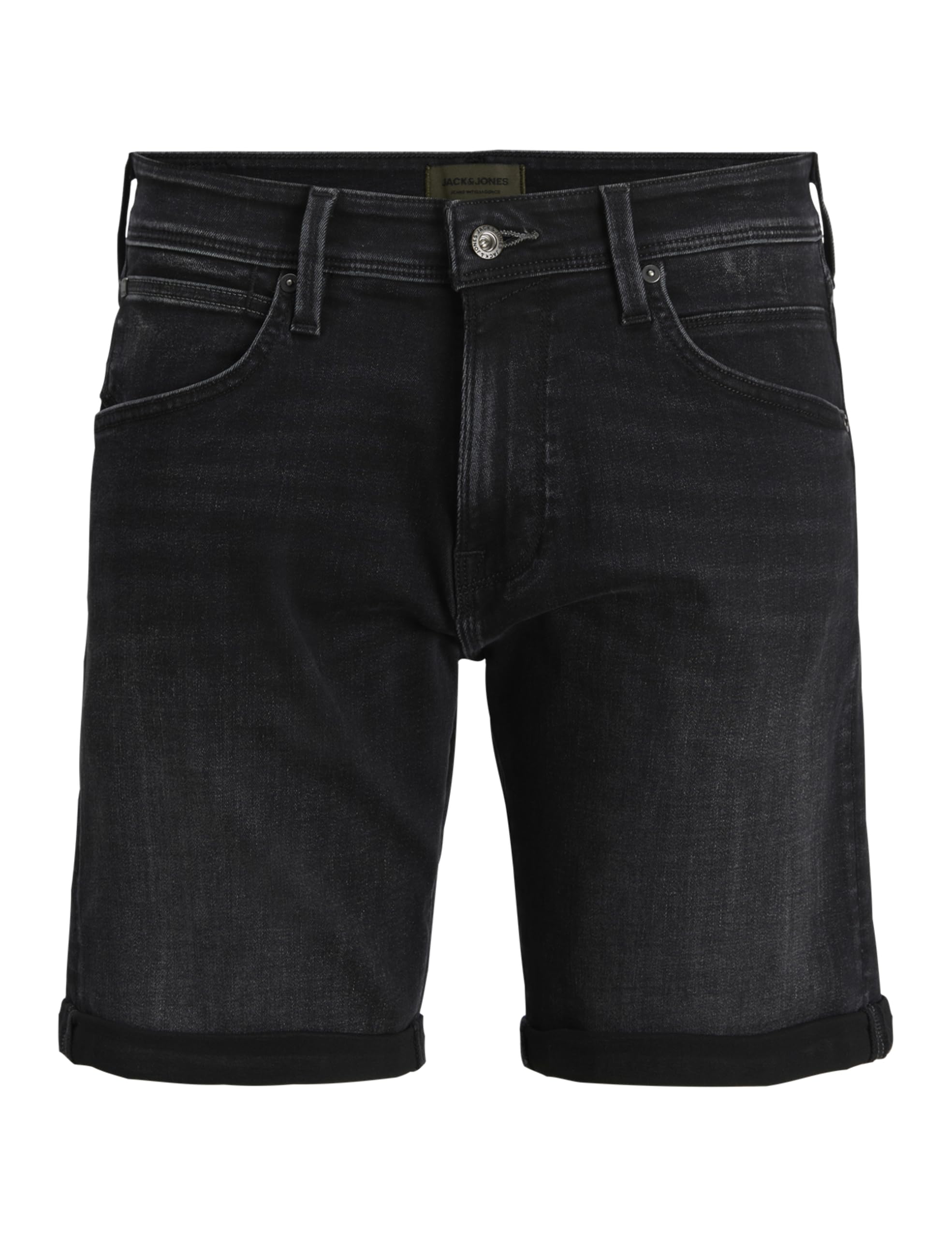 JACK & JONES Men's Shorts, Black Denim/Pack:am 317, L