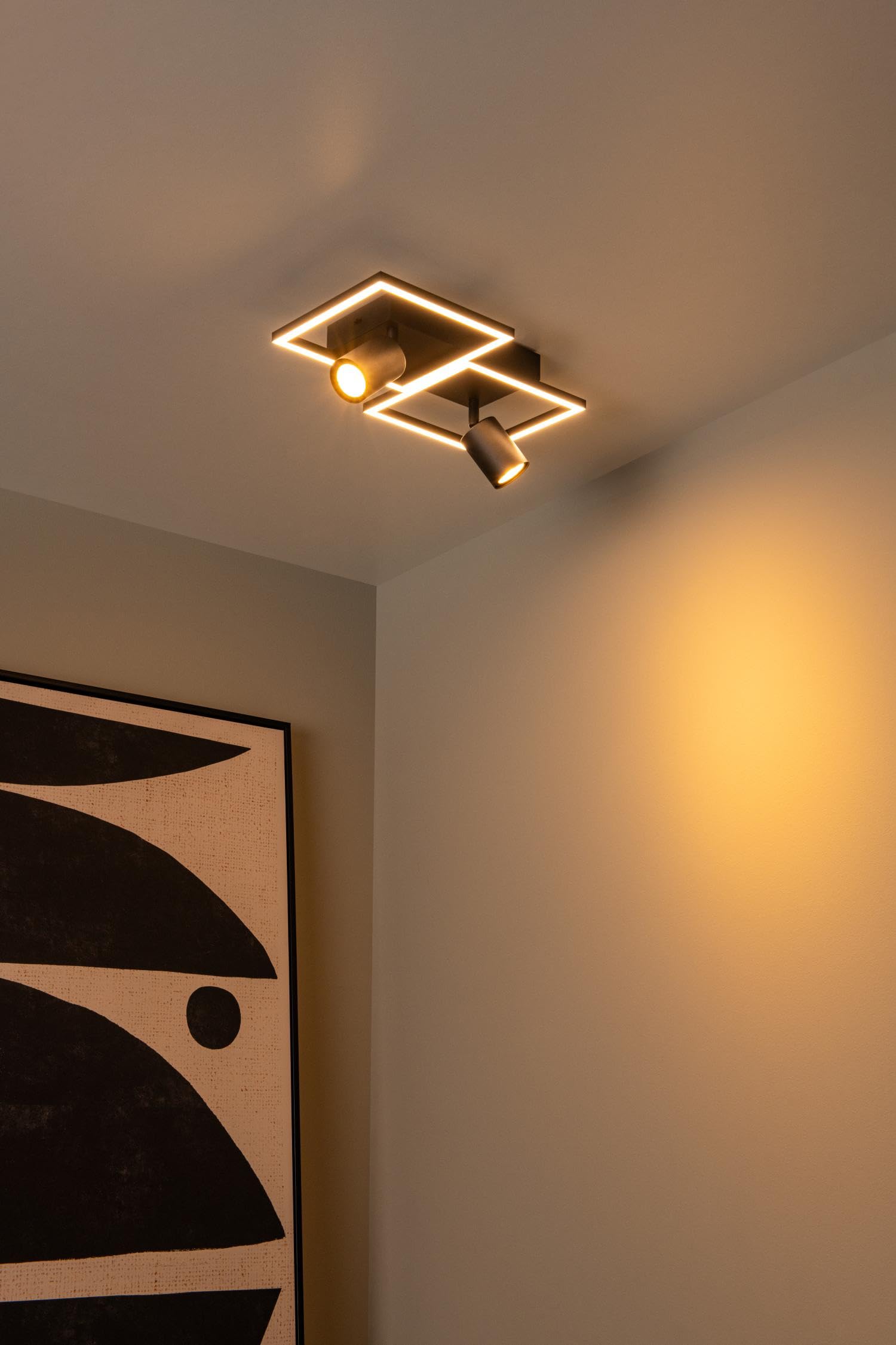 LUCIDE ARIANNE - Lámpara de techo - LED - 2xGU10 - Negro