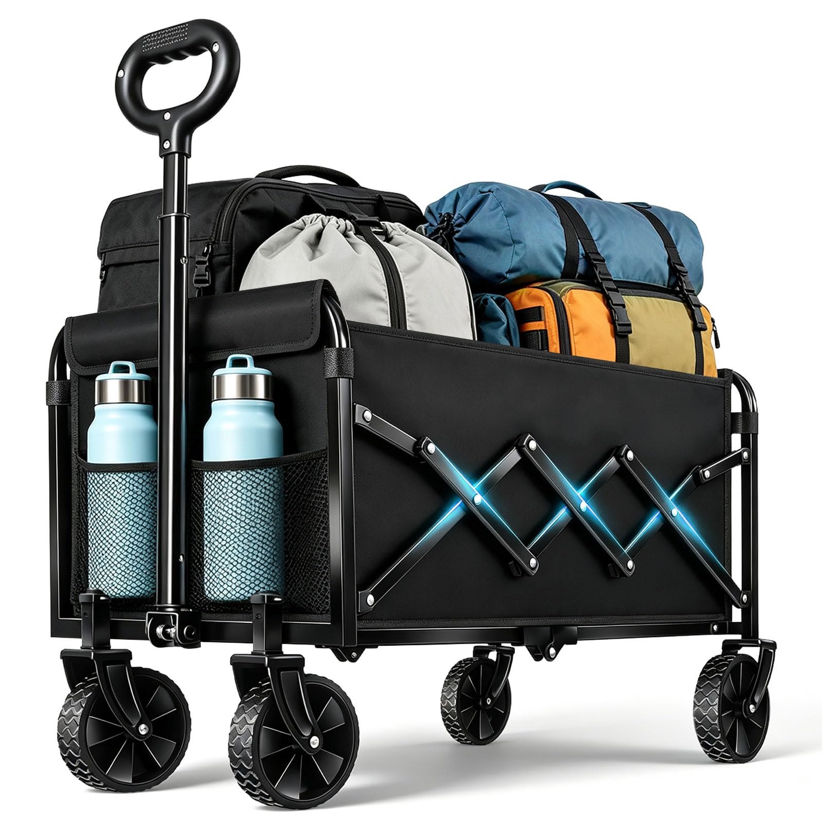 Folding Wagon Cart, Lightweight Utility Wagon, 120L, 360 LBS