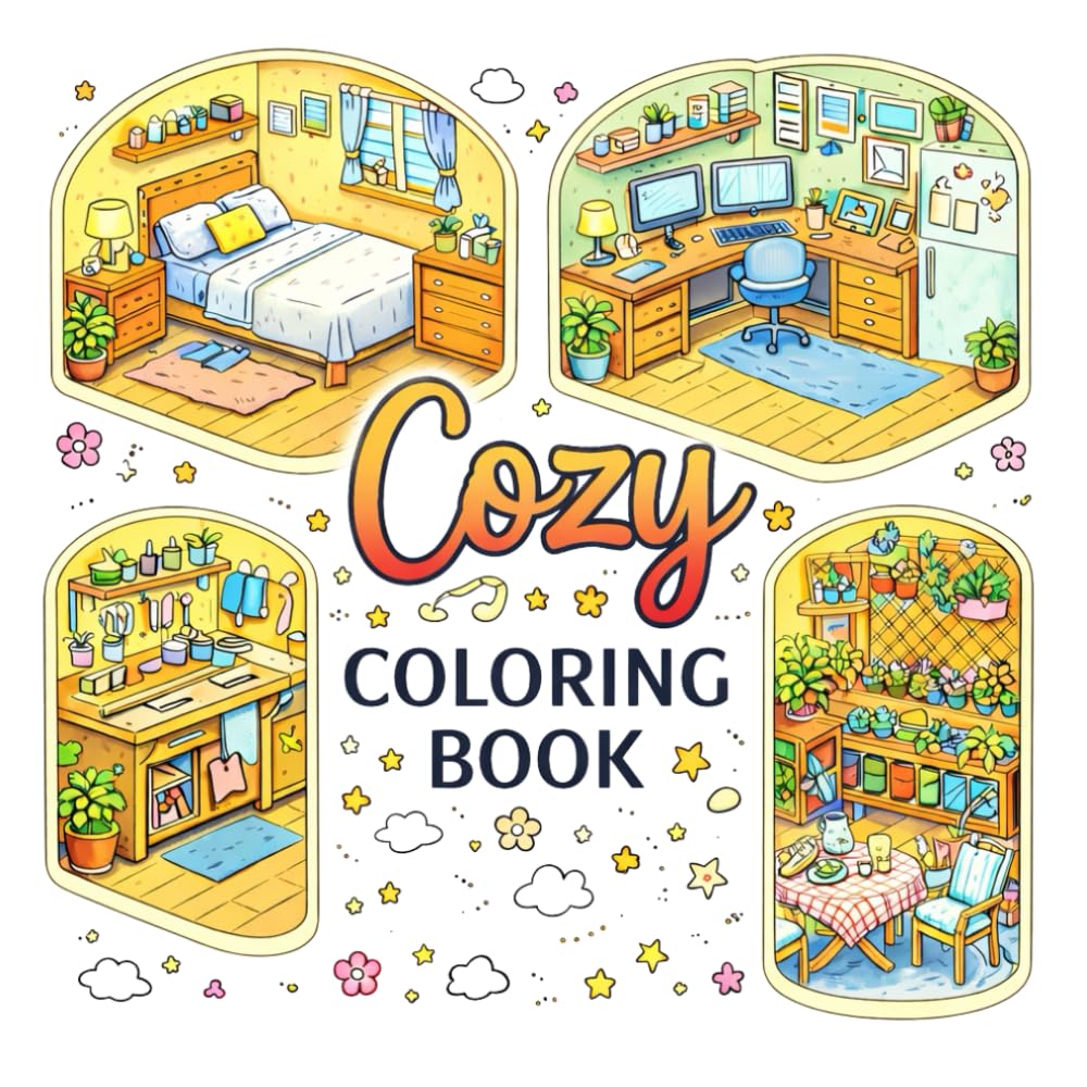 Cozy Corners Coloring Book | Cozy Corners – Hygge Spaces Coloring Book for Adults & Teens: Relaxing Hygge Spaces for Adults and Teens