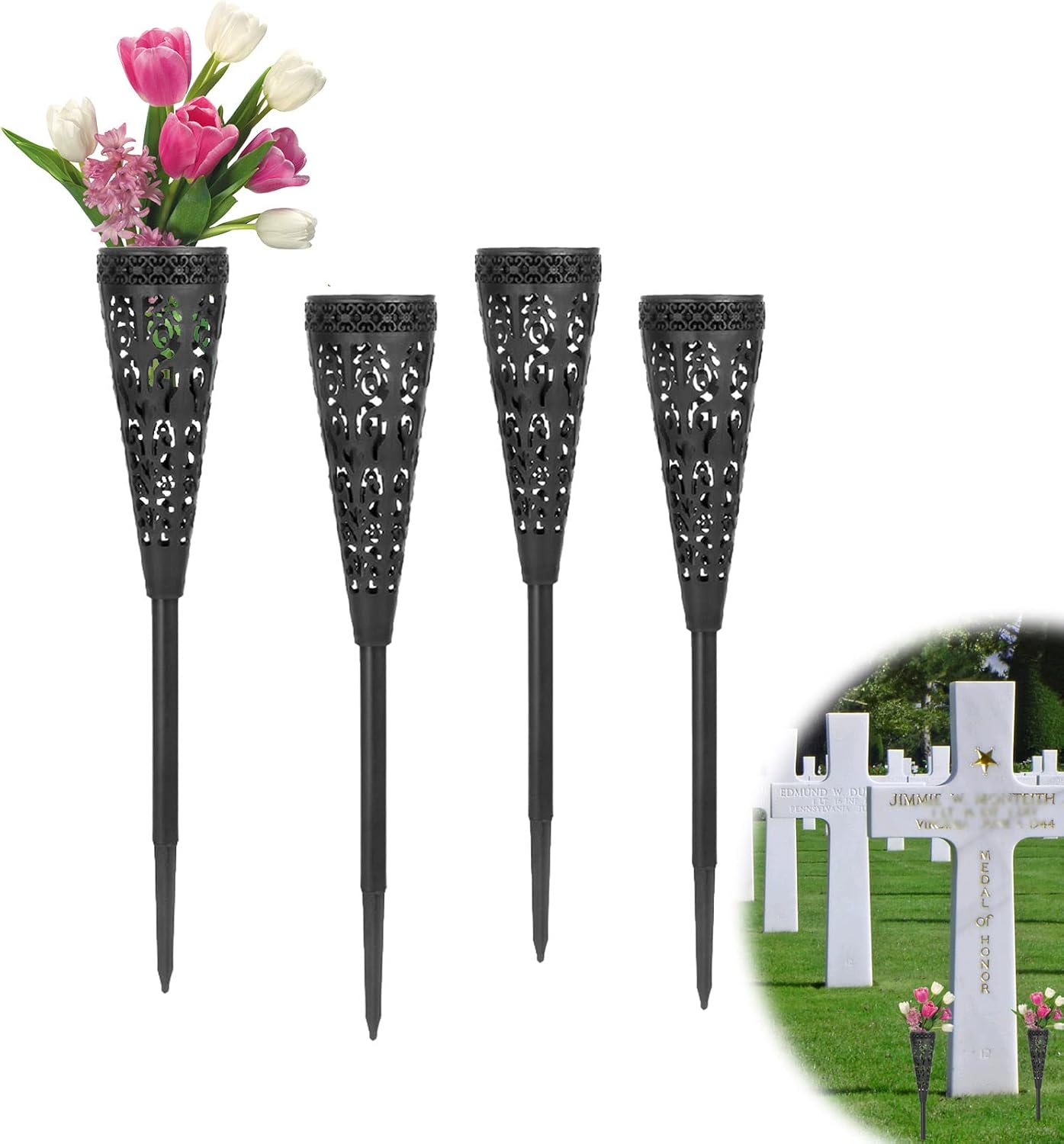 16 Inch Memorial Floral Vase , Memorial Cemetery Floral