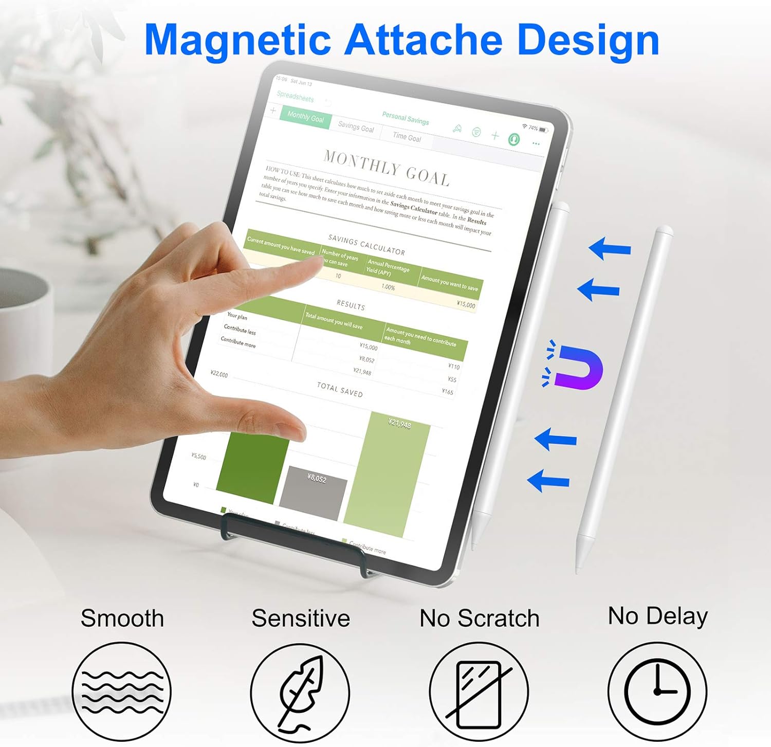 Uр Tо 60% оƒƒ SPEATE Stylus Pen for iPad with Palm Rejection (2018-2020) Active Touch Screen Digital Pencil Fine Point Compatible with Apple iPad