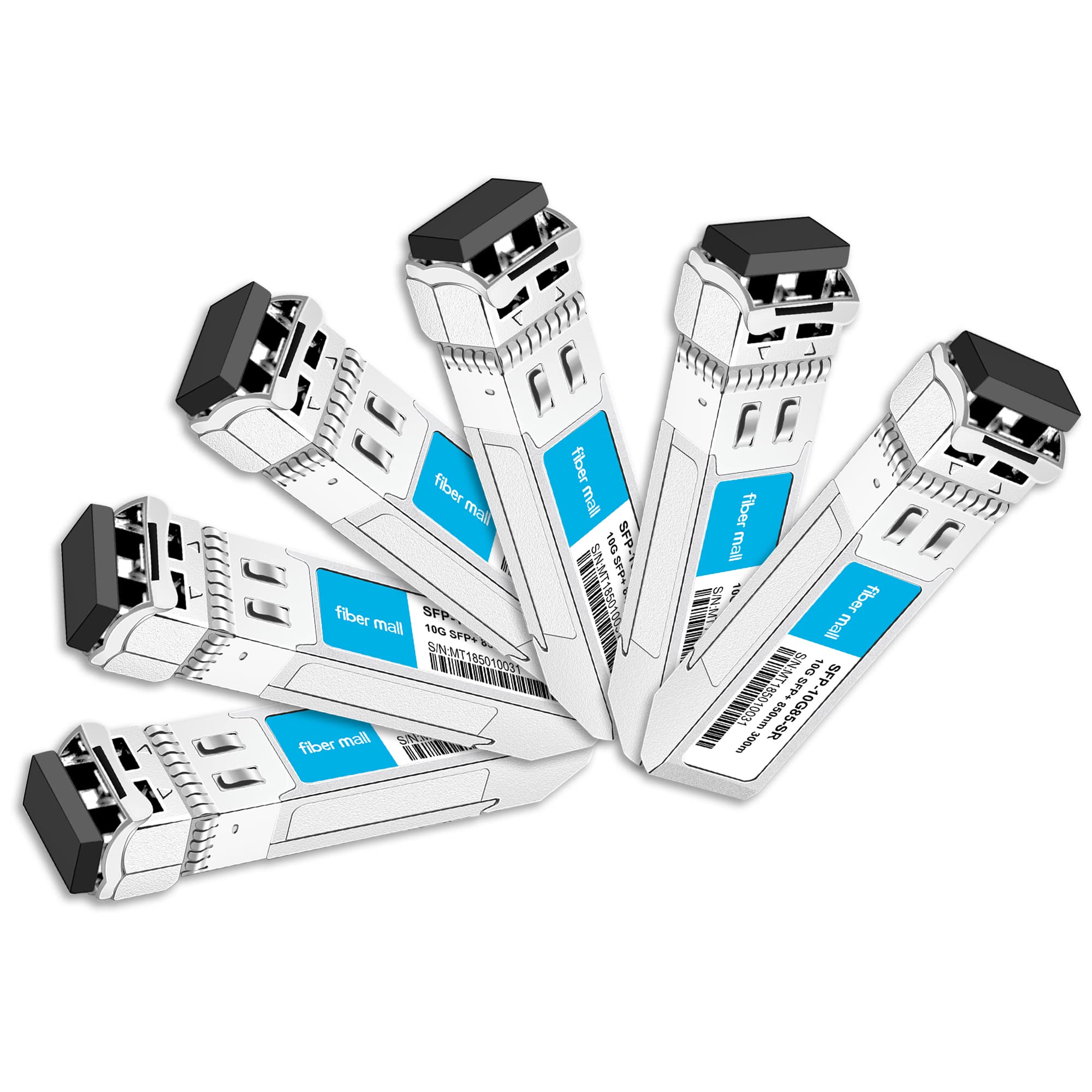 Fiber Mall SFP 10G SR for HPE ProCurve J9150A HPE Aruba J9150D 10GBASE-SR SFP+ 850nm 300m MMF DOM Transceiver Module Pack of 6