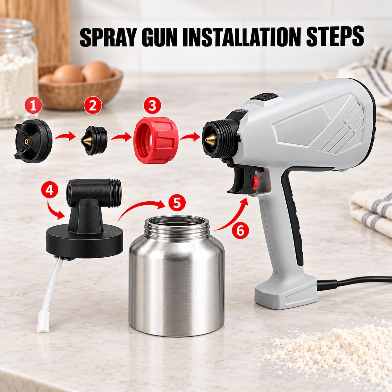 Pistola pulverizadora de chocolate portátil, 800 ml, pulverizador eléctrico