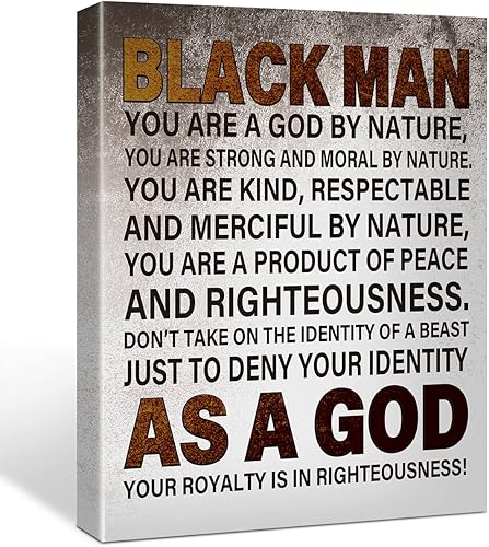 Póster de lienzo con cita inspiradora de hombre negro, pintura motivacional afroamericana, para decoración de pared en casa, oficina, 11.5 x 15