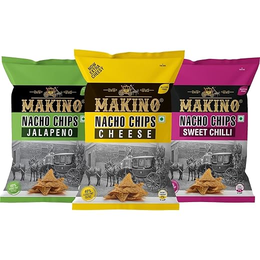 Makino Nacho Chips Cheese Jalapeno Sweet Chilly 150g