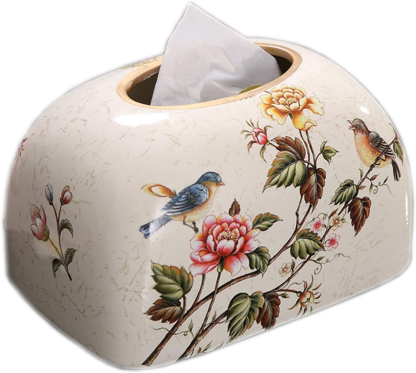 Pudełko na chusteczki, uchwyt na papier toaletowy, uchwyt na ręcznik papierowy Pudełko na chusteczki Dozownik chusteczek, ceramiczny uchwyt na pokrywkę Dozownik serwetek retro Chusteczki do twarzy Etu