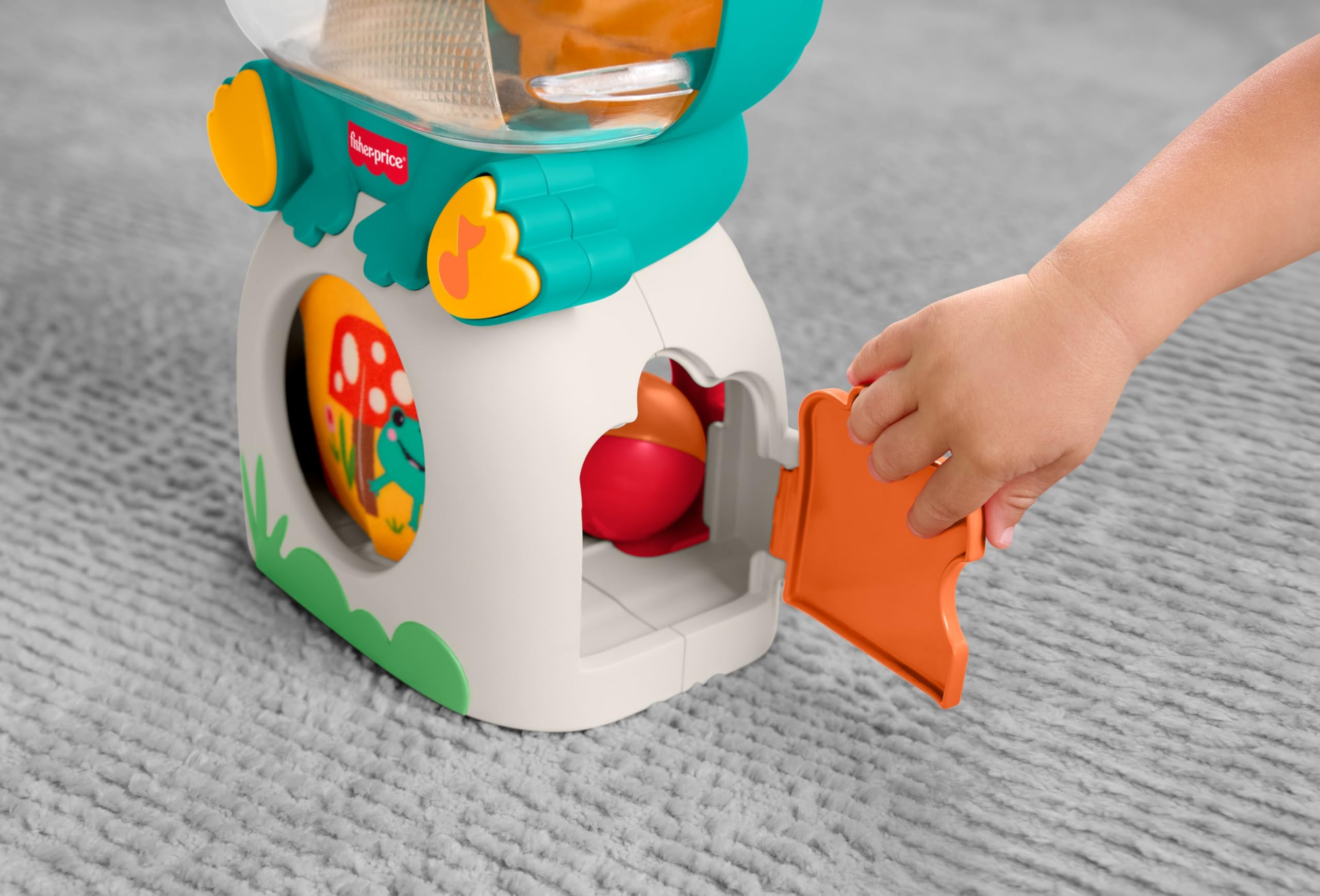 Fisher-Price Grenouille Qui s’Illumine et Roule, activité Musicale avec Chute de balles et 3 balles, pour bébés et Tout‑Petits dès 6 Mois, JLB96