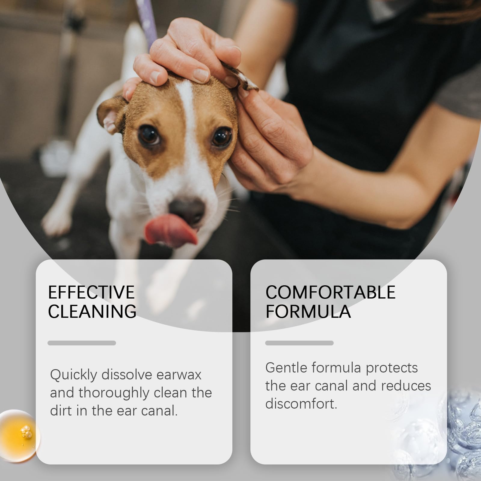 Gotas RZXEA Pet EarPro, gotas óticas naturales para mascotas, alivio suave para la picazón, solución segura para la limpieza de oídos para todas las razas y edades de perros y gatos,2PCS
